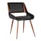Armen Living Panda Mid-Century Dining Chair in Walnut Finish and Black Faux Leather LCPNSIWABL - alternate 1